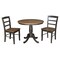 International Concepts 36 in. Round Pedestal Dining Table with 2 Madrid LadderBack Chairs - 3 Piece Dining Set K45-36RT-C2-2 - alternate 4
